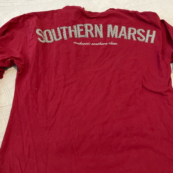 Southern Marsh Other - Southern Marsh Men's Deep Red Long Sleeve Tee with duck pocket